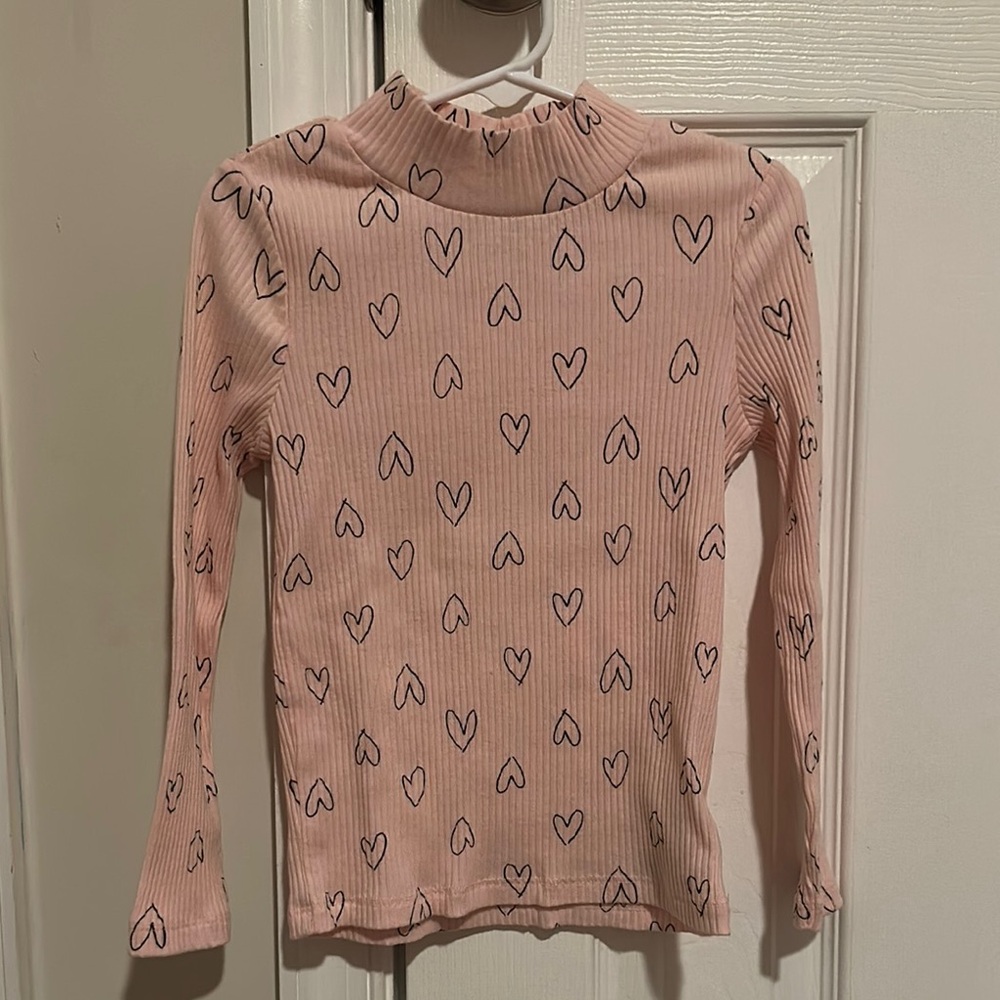 Pink Heart Pattern Kids Top